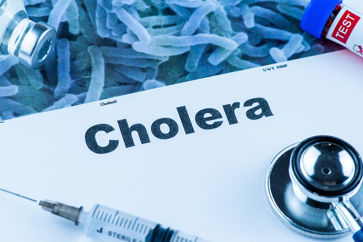 Combating Cholera in Nigeria: A Call for Robust Healthcare, Community Action Close up of Cholera word disease and stethoscope,Medical health concept